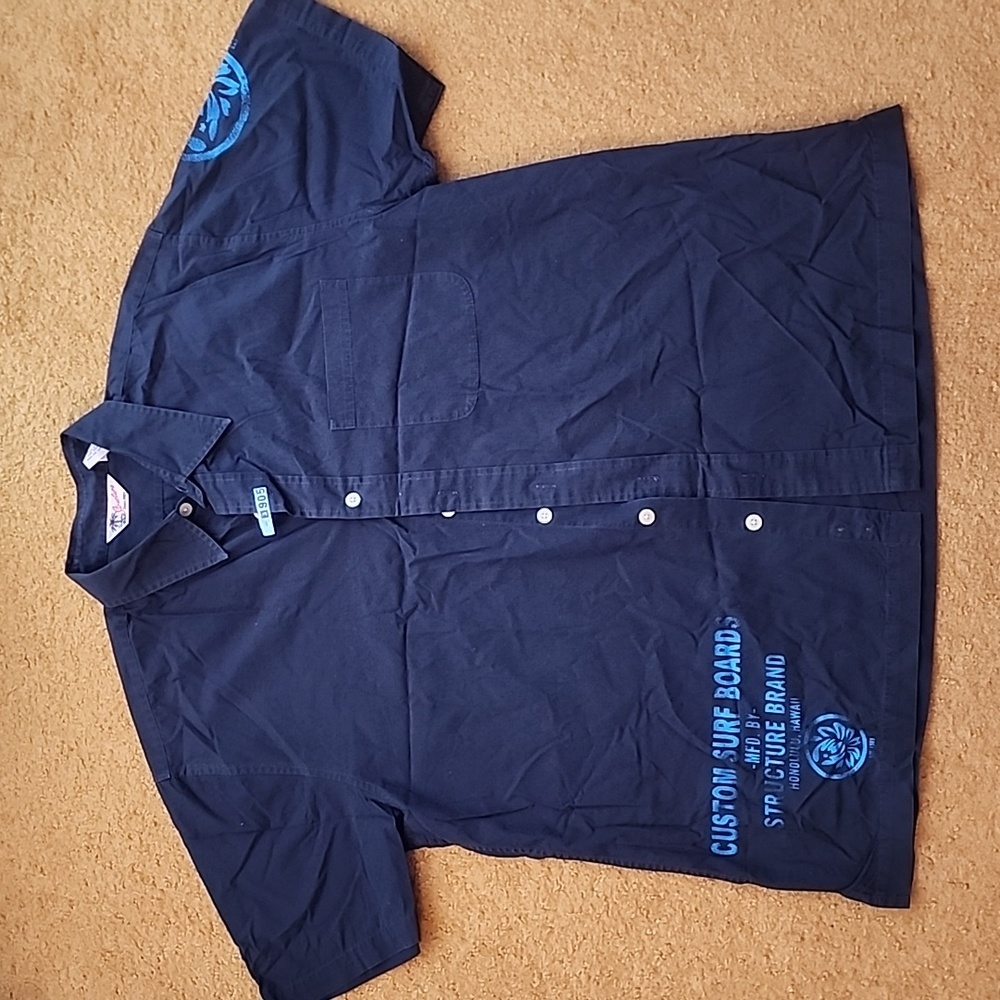 Structure Men's Button‎ Down - Custom Surf Boards - Size Large 100% Cotton